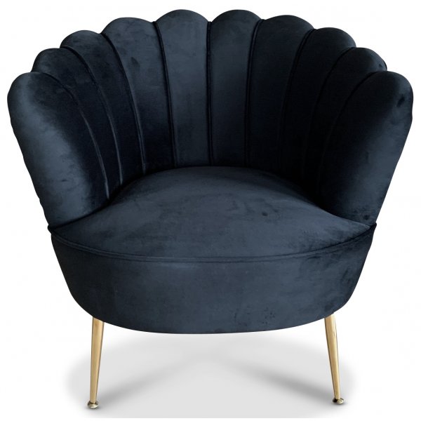 Snäckan fåtölj - Svart sammet / Mässing Snäckan fåtölj - Svart sammet / Mässing