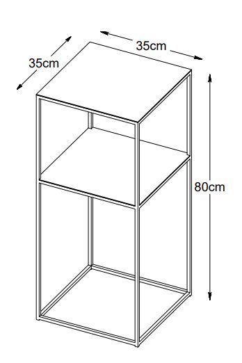 Aman svart sängbord 80 cm högt Aman svart sängbord 80 cm högt