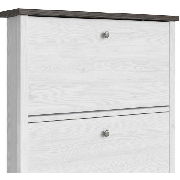 Salvador skoskåp - Vitbets / Svart Salvador skoskåp - Vitbets / Svart