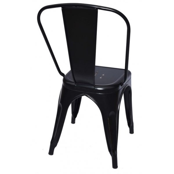 Matstol i metall svart