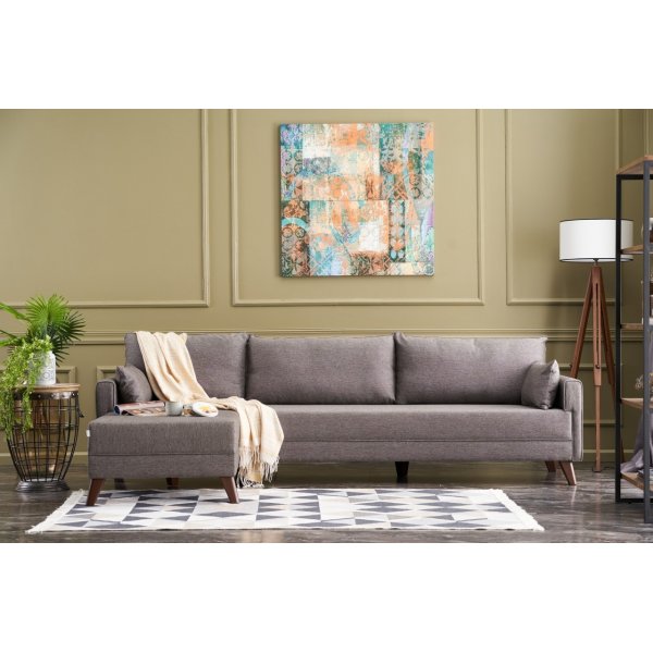 Canap Bella divan gauche - Marron