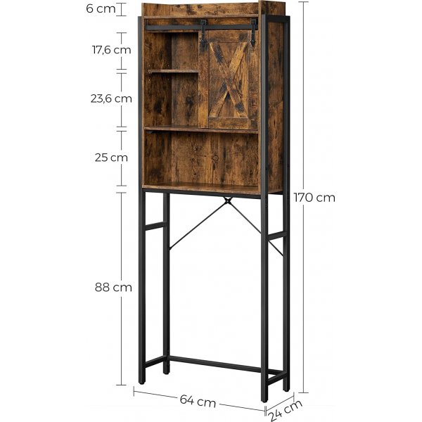 tagre de salle de bain Zeke - Noir/marron