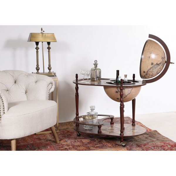 Barglob serveringsvagn - Mahogny / Ljus - Da Vinci