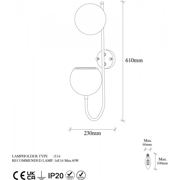 Potter wandlamp 11480 - Goud