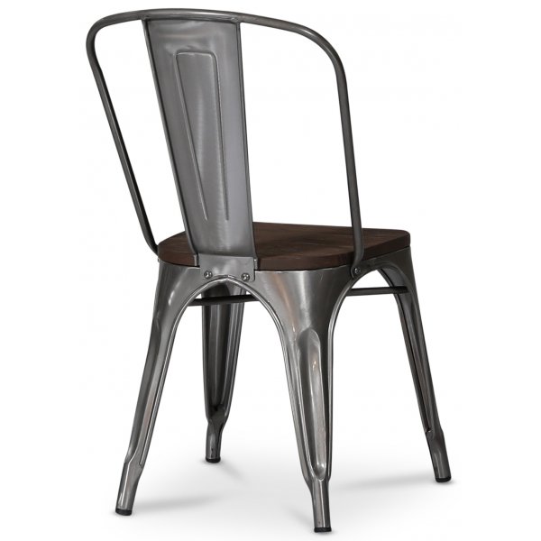 France metallstol - Galvaniserad / Brunt tr�