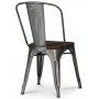 France metallstol - Galvaniserad / Brunt tr