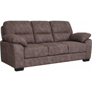 Soffa 3-sits i brunt microfiber - Albert + Textilskydd för möbler Soffa 3-sits i brunt microfiber - Albert + Textilskydd för möbler
