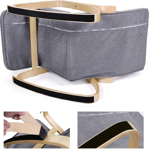 Chaise berçante Ubbe - Gris foncé Chaise berçante Ubbe - Gris foncé