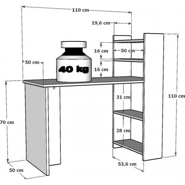 Enna skrivbord 110 x 50 cm - Valnöt/vit Enna skrivbord 110 x 50 cm - Valnöt/vit