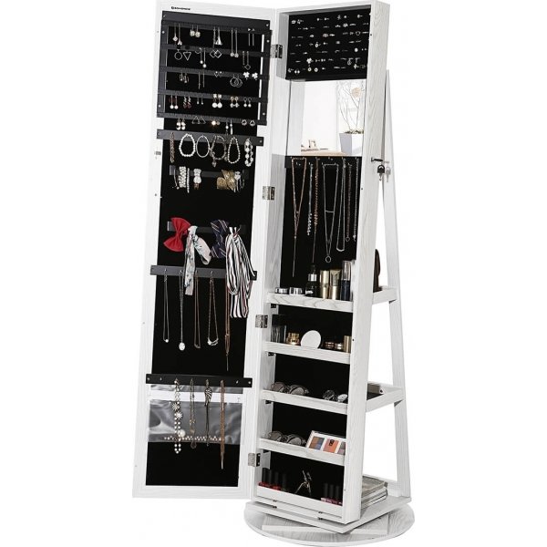 Robijnwit juwelenkastje met spiegel