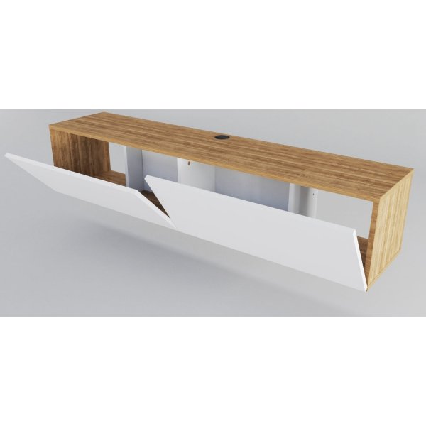 Banc multimdia Poling - Blanc/noyer
