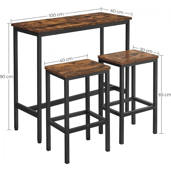 Set de table bar Gunnar 100 x 40 cm - Marron/noir Set de table bar Gunnar 100 x 40 cm - Marron/noir