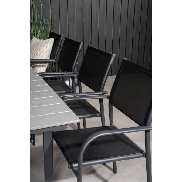 Levels utematgrupp med 8 st Santorini stolar - Svart/Grå Levels utematgrupp med 8 st Santorini stolar - Svart/Grå