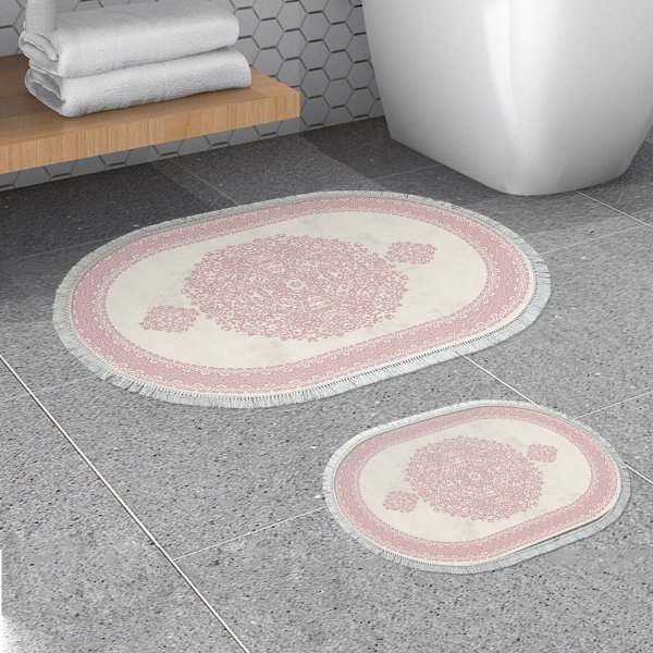 Bonbon badmat - Roze/wit Bonbon badmat - Roze/wit