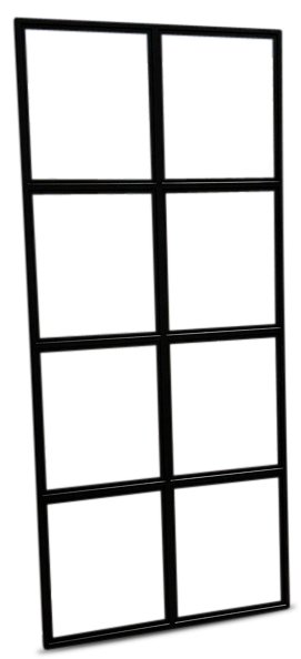 Maja spegelvgg / Industrivgg spegelglas 90x200 cm Svart