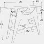 Ese avlastnigsbord 100 x 35 cm - Vit/valnt