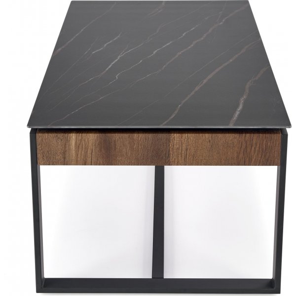 Table basse Ramona 121 x 61 cm - Marbre noir/noyer Table basse Ramona 121 x 61 cm - Marbre noir/noyer