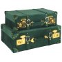 Petit vintage koffert set om 2 st - Mrkgrn (Sammet)