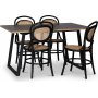 Edge 3.0 matgrupp 140x90 cm inkl 4 st svarta Alicia stolar bjtr - Gr Hgtryckslaminat (HPL)