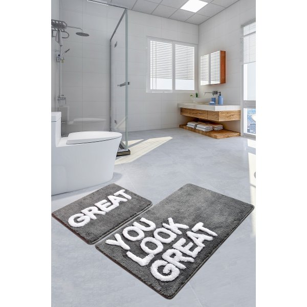 Geweldig badkamertapijt - grijs