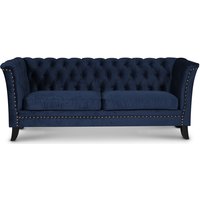Chesterfield Liverpool 2-sits soffa - Blå sammet Chesterfield Liverpool 2-sits soffa - Blå sammet