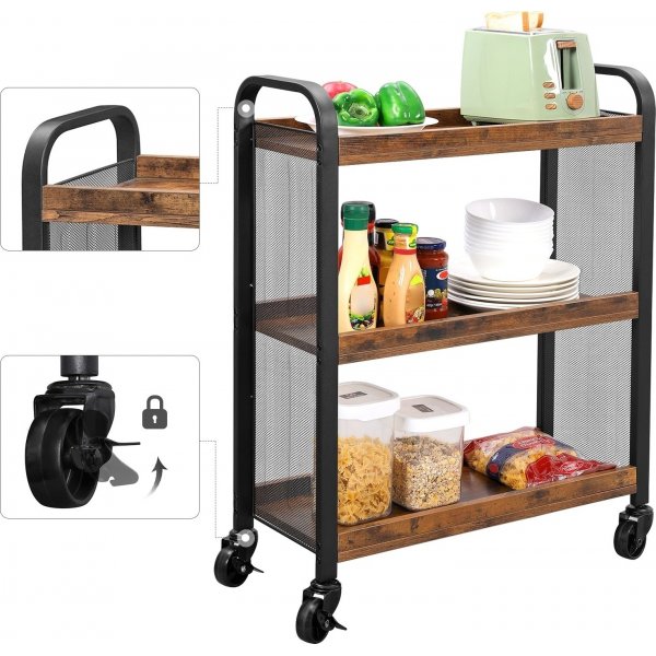 Teodora serveringsvagn - Brun/svart