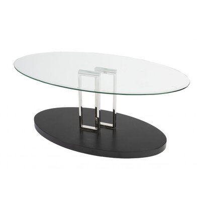 Monza soffbord - Klarglas/svart