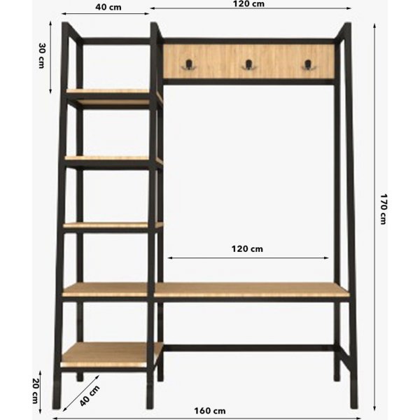 Meuble d'entre Valansiya - Chne/noir
