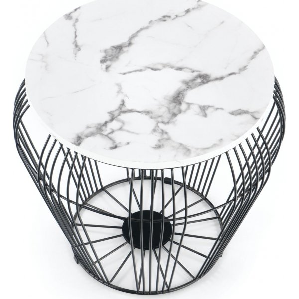 Grande table basse Ø56 cm - Marbre blanc/noir Grande table basse Ø56 cm - Marbre blanc/noir
