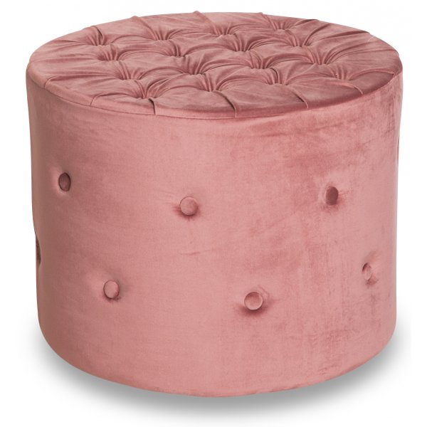 Sitta Sittpuff med knappar - korallrosa Sammet