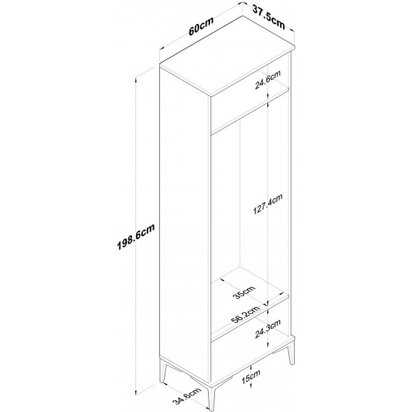 Armoire Esa - Noyer/blanc