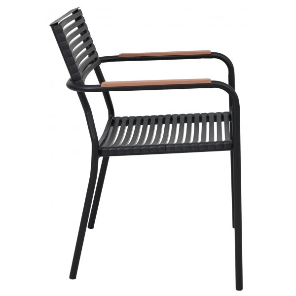 Utestol svart aintwood handtag stapelbar Utestol svart aintwood handtag stapelbar