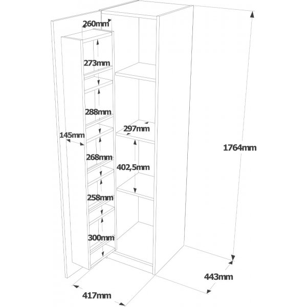 Vena skåp - Valnöt/svart Vena skåp - Valnöt/svart