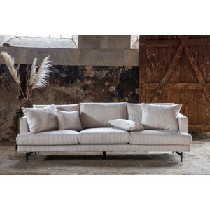 Hedlunda 3-sits soffa XL - Beige manchester + Fläckborttagare för möbler