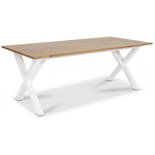 Isabelle matgrupp - Bord inklusive 6 st Vind� stolar med gr�n sits - Vit/ekbets