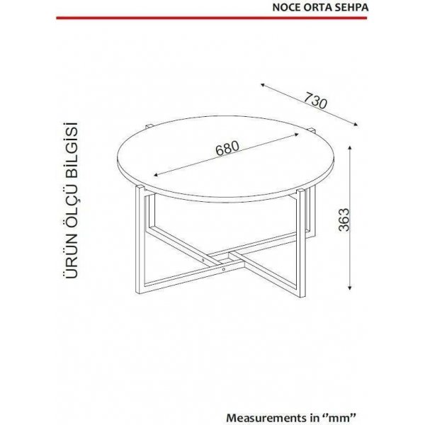 North soffbord Valn�t 68 x 73 cm