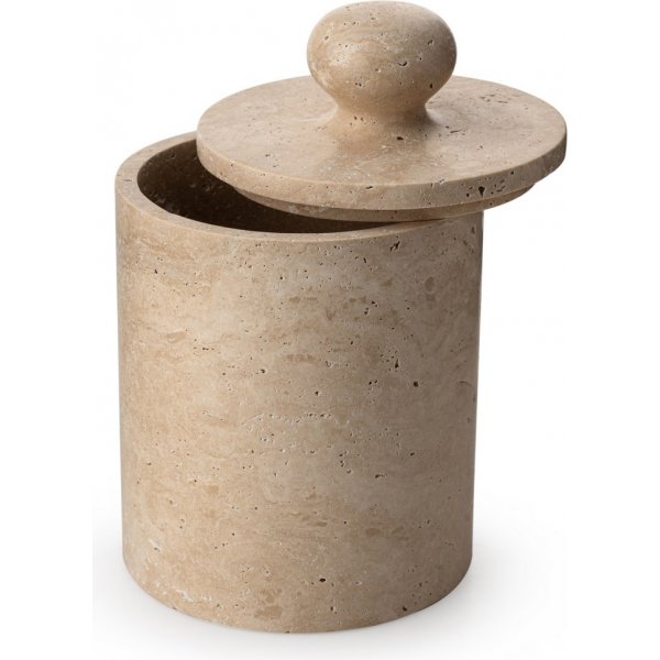 Burk i beige Travertinmarmor Burk i beige Travertinmarmor