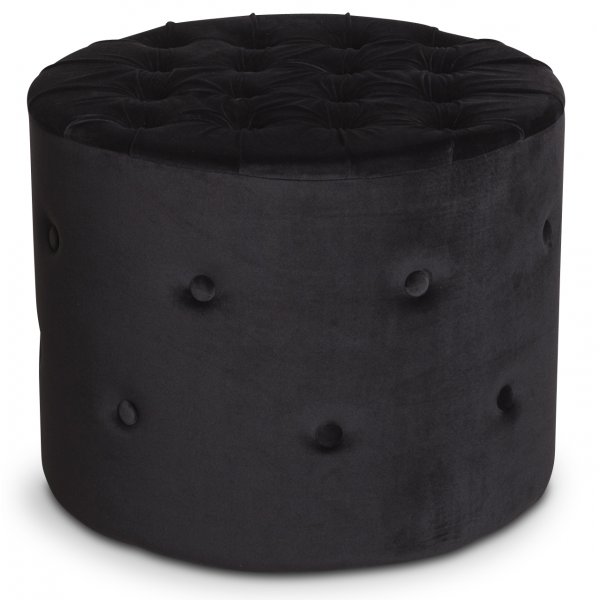 Sitta Sittpuff med knappar - Svart Sammet