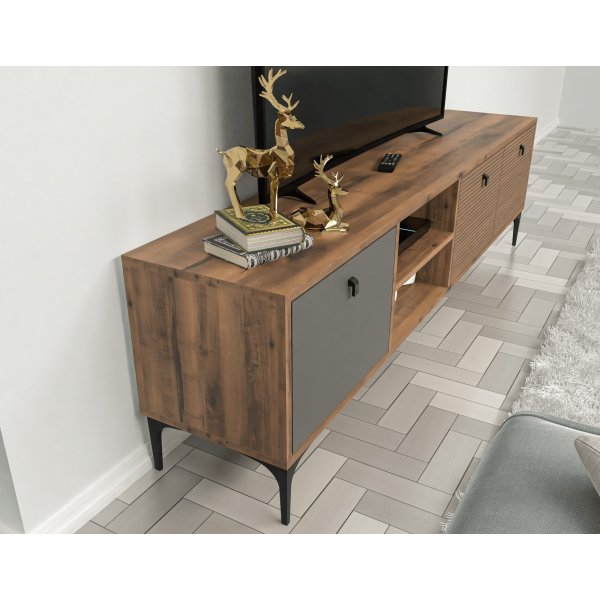 Meuble TV Vision - Noyer/anthracite Meuble TV Vision - Noyer/anthracite