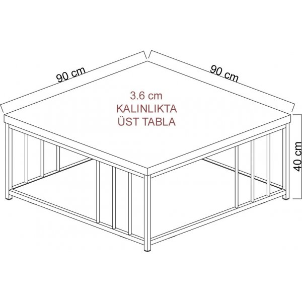 Table basse Zenn 90 x 90 cm - Noyer/or Table basse Zenn 90 x 90 cm - Noyer/or