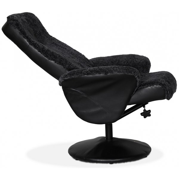 Times frskinnsftlj i mrkgr frskinn inklusive fotpall