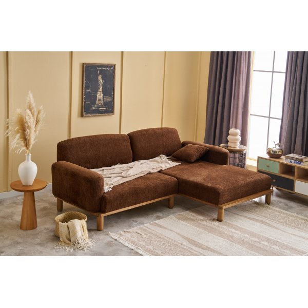 Reims divansoffa hger - Brun
