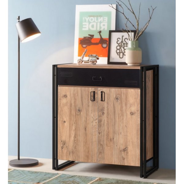 Cosmo Pesus skoskåp - Furu/svart Cosmo Pesus skoskåp - Furu/svart