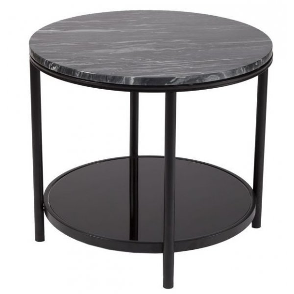 Salvador soffbord 60 - Svart/marmor