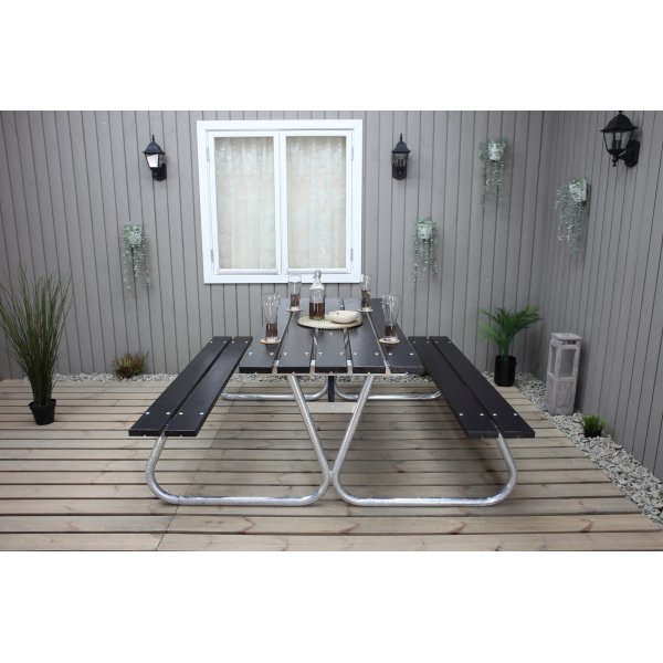 Stabiele bankenset zonder rugleuning - Zwart