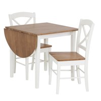 Matgrupp: Merida bord med 1 klaff - Vit / ek - 75 / 111 cm + stolar Matgrupp: Merida bord med 1 klaff - Vit / ek - 75 / 111 cm + stolar