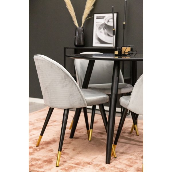 Alice matstol - Mssing/ljusgr sammet