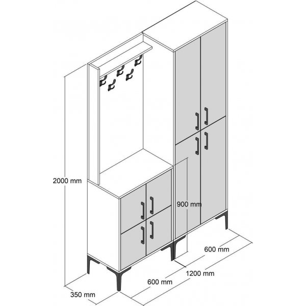 Meuble d'entrée berlinois ba - Blanc Meuble d'entrée berlinois ba - Blanc
