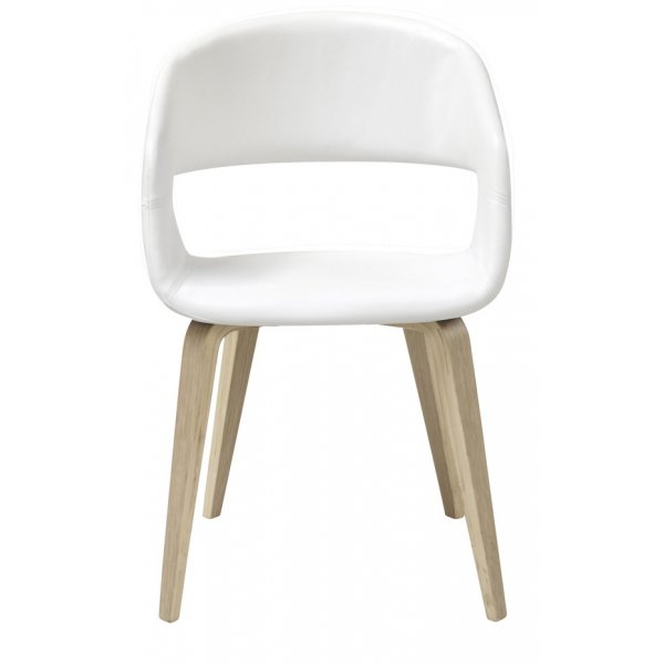 Nova matstol - Vit PU / Vitoljade tr�ben