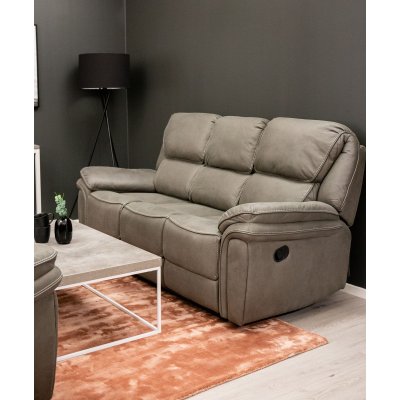 Riverdale reclinersoffa - 3-sits soffa - Gr (Mikrofiber) + Mbelvrdskit fr textilier
